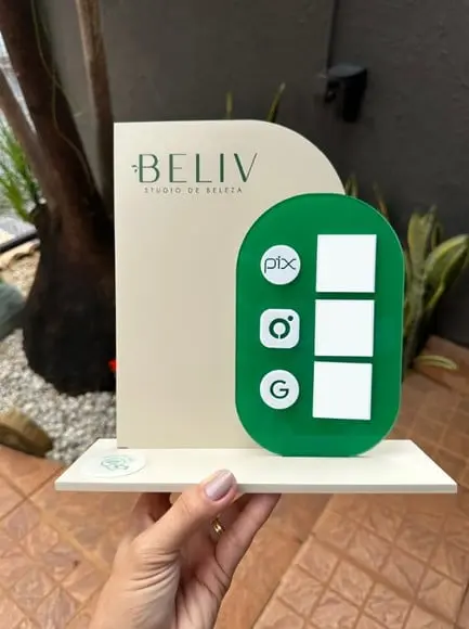 Placa de Pix com Tag Nfc - Personalizada 3 - Beliv