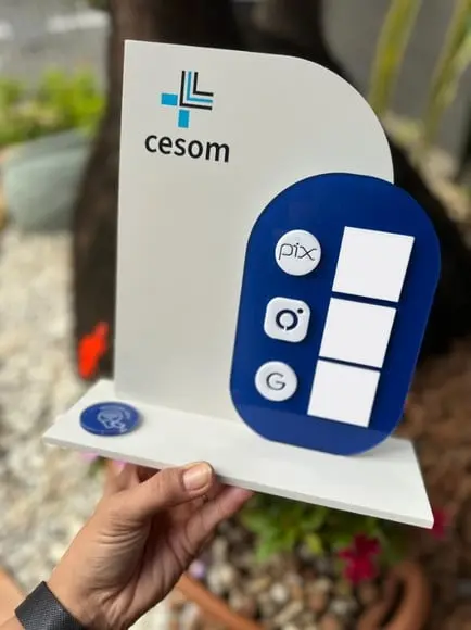 Placa de Pix com Tag Nfc - Personalizada 3 - Cesom