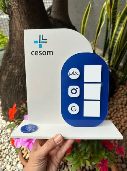 Placa de Pix com Tag Nfc - Personalizada 3 - Cesom