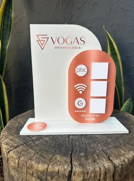 Placa de Pix com Tag Nfc - Personalizada 3-vogas Odontologia