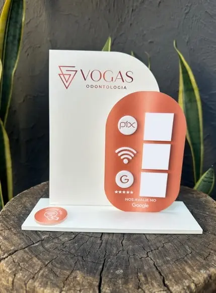 Placa de Pix com Tag Nfc - Personalizada 3-vogas Odontologia