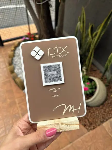 Placa de Qr Code - Modelo Mini Quartzo Acrílico - Mh