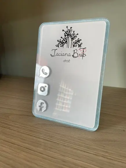 Placa de Qr Code-modelo Mini Quartzo Acrílico-taciana Brito
