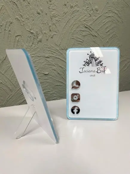 Placa de Qr Code-modelo Mini Quartzo Acrílico-taciana Brito