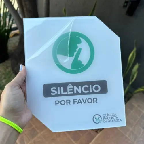 Placa de Silêncio Acrilica - 30x20
