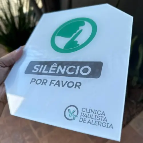 Placa de Silêncio Acrilica - 30x20