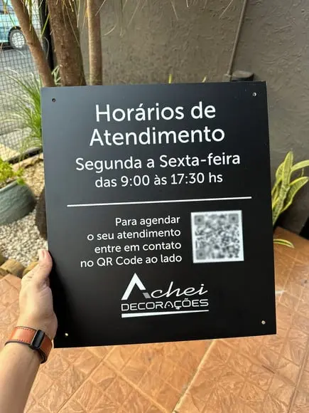 Placa Horário de Atendimento em Acm - 35x40
