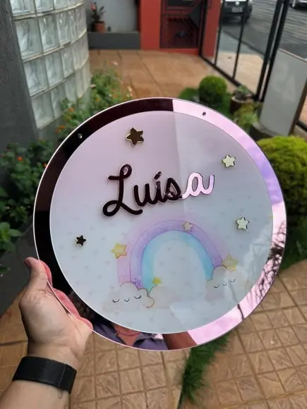 Placa Porta Maternidade em Acrílico 32x32