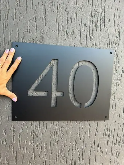 Placa Residencial Algarismo Vazado - Número Casa 40x30