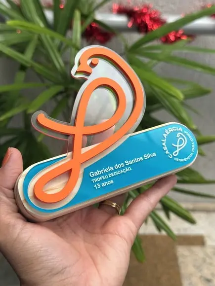 Troféu de Homenagem em Acrílico e Pinnus