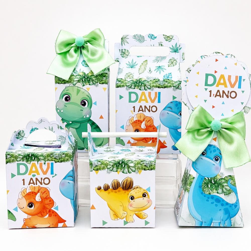 Personalizados Kit 20 Peças Caixas Dino Baby/Lembrancinha de Fes