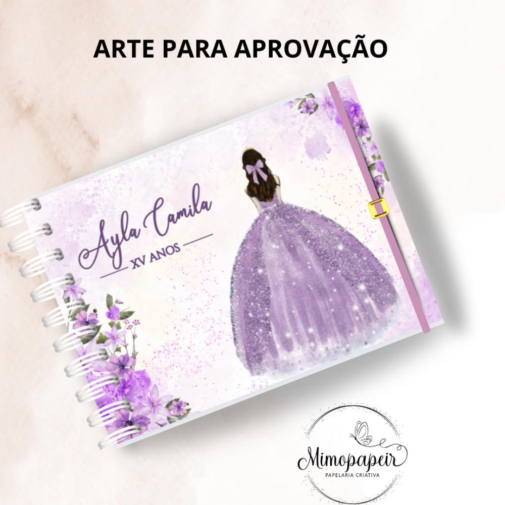 Caderno de mensagem A5 Debutante, Livro de assinatura para 15 Ano