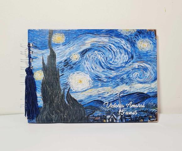 Caderno de Assinatura e Mensagem Grande - Noite Estrelada