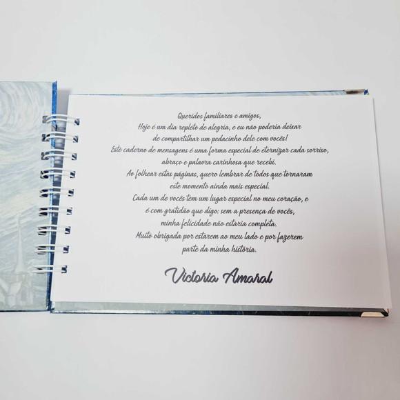 Caderno de Assinatura e Mensagem Grande - Noite Estrelada