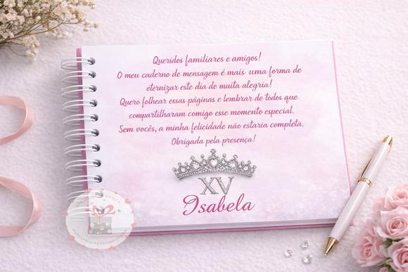 Caderno de Assinaturas e Mensagens - 15 Anos - Pink