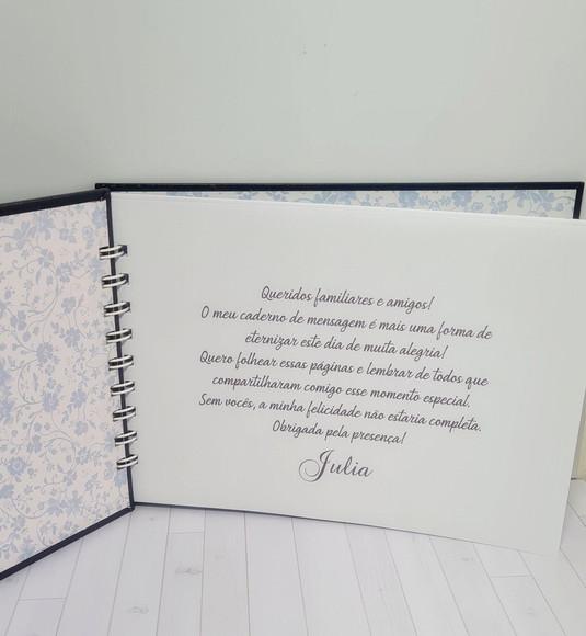 Caderno de Assinaturas e Mensagens -debutante- Floral Branco