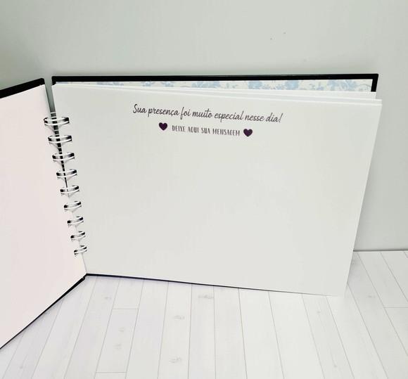 Caderno de Assinaturas e Mensagens -debutante- Floral Branco