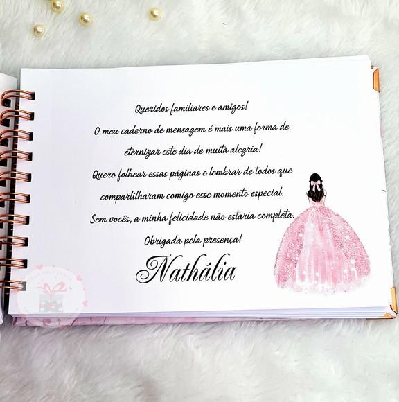 Caderno de Mensagens e Caneta - Debutante