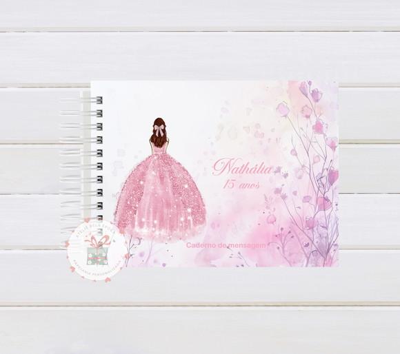 Caderno de Mensagens e Caneta - Debutante