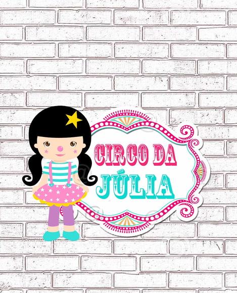Circo rosa - placa em pvc