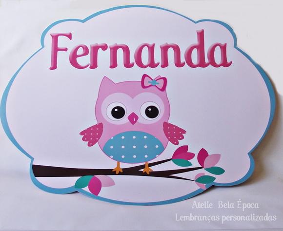 Festa Coruja- Placa de pvc