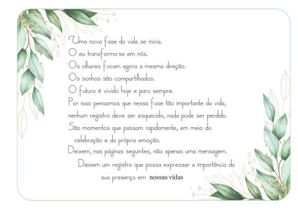 Livro de Assinaturas e Mensagens - Flores Verdes