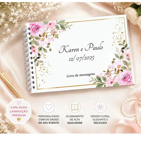 Livro de Assinaturas e Mensagens para Casamento