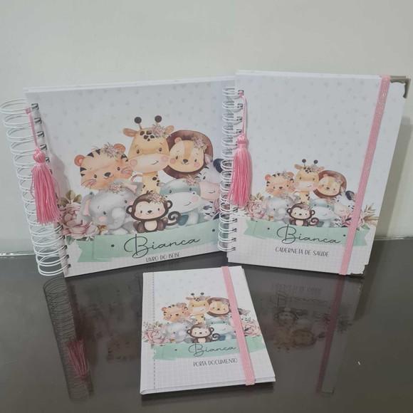 Livro do Bebê e Caderneta de Saúde - Safari Menina