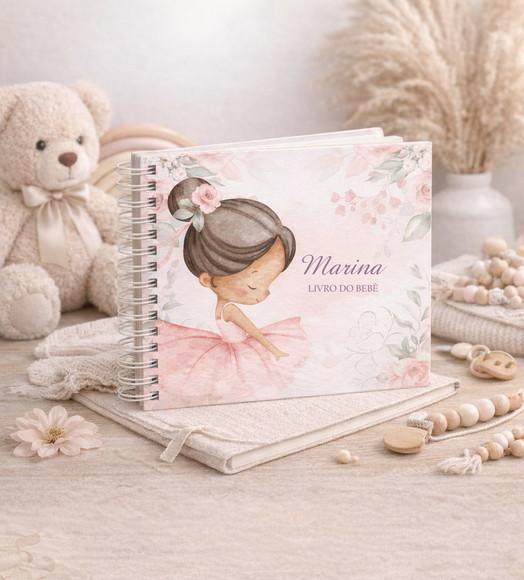 Livro do Bebê Personalizado - Tema Bailarina Delicado