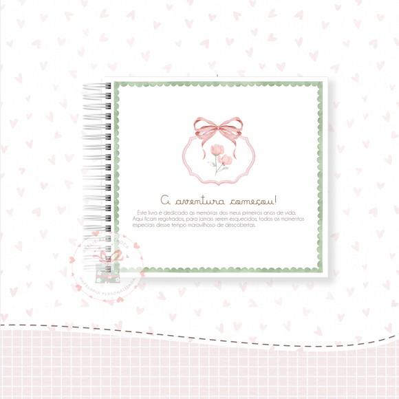 Livro do Bebê Personalizado Menina 0 a 5 Anos | Álbum Laços