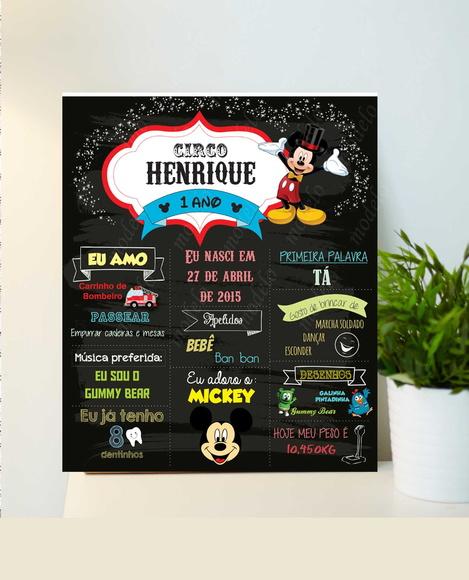 Painel de Aniversário - Chalkboard