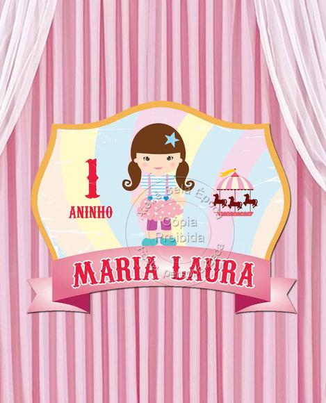 Placa - Circo rosa