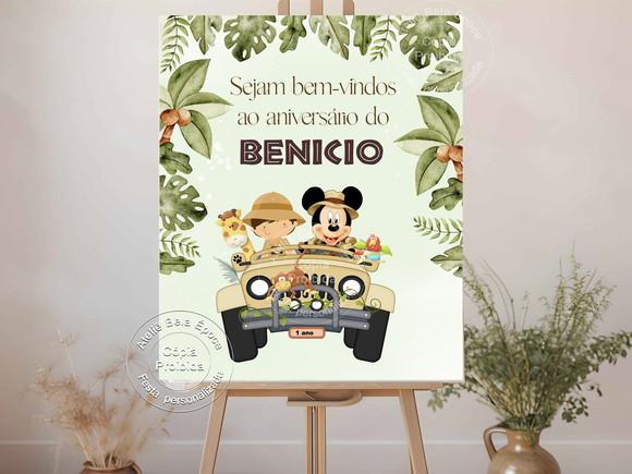 Placa Bem-vindos - Aniversário - Tema Safari