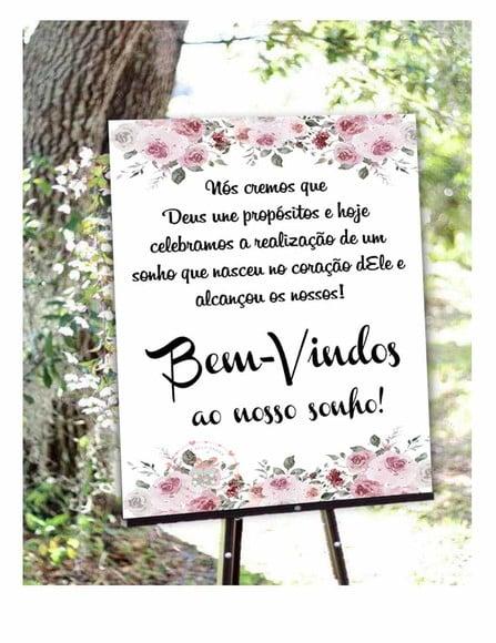 Placa Casamento Bem-vindos ao Nosso Casamento