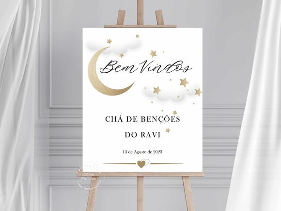 Placa Chá de Bênçãos - Bem Vindos