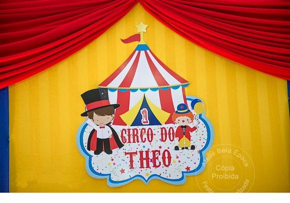 Placa Circo -Mágico e palhaço