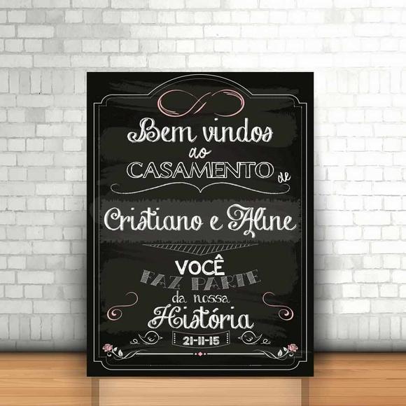 Placa de Boas Vindas - Bem Vindos ao Nosso Casamento