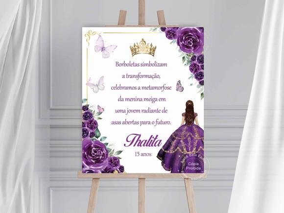 Placa de Boas Vindas - Festa de 15 Anos