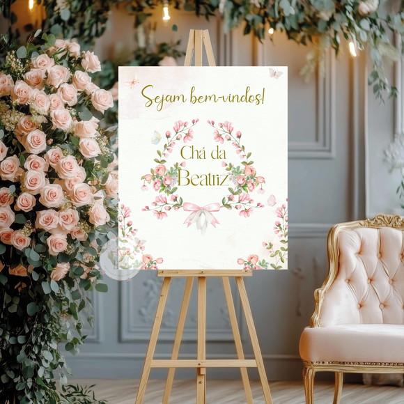 Placa de Boas Vindas - Festa Jardim Encantado