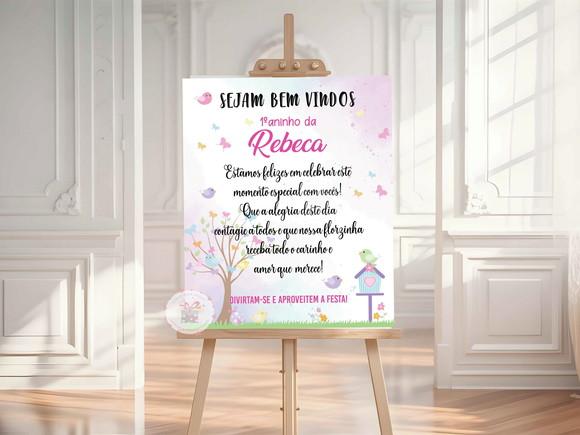 Placa de Boas Vindas - Festa Jardim das Borboletas
