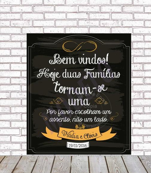 Placa de Casamento - Bem-vindos ao Nosso Casamento - 90x65