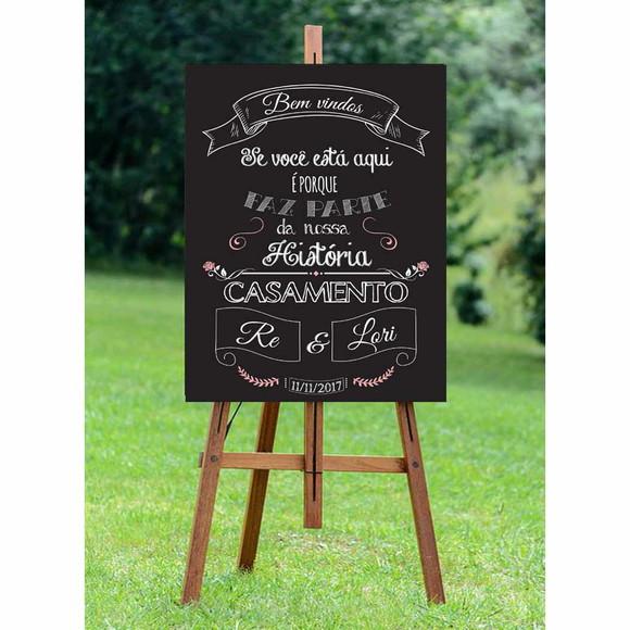 Placa de Casamento - Bem-vindos ao Nosso Casamento - 90x65