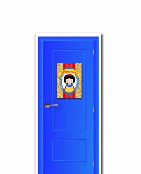 Placa para banheiro - Branca de neve