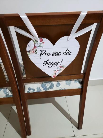 Placa para Cadeira dos Noivos
