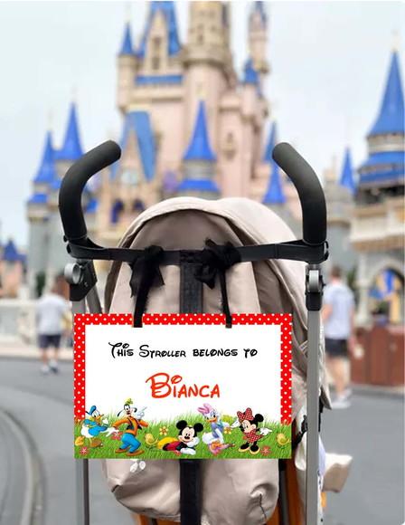 Placa para Carrinho de Bebê- Turma do Mickey