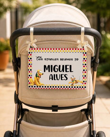 Placa para Carrinho Disney 2026 Personalizada com Nome