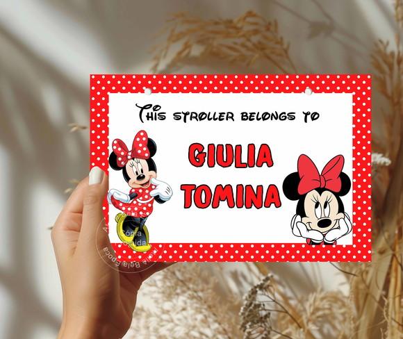 Placa para Carrinho Disney 2026 Personalizada com Nome