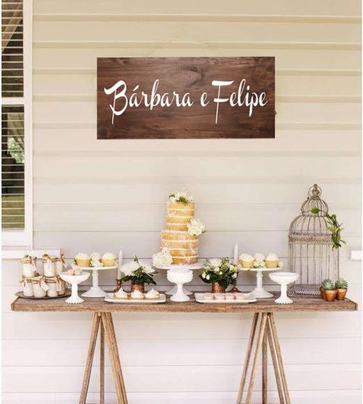 Placa para casamento