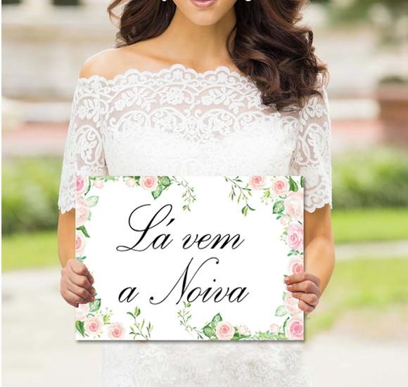 Placa para Casamento - Lá Vem a Noiva!