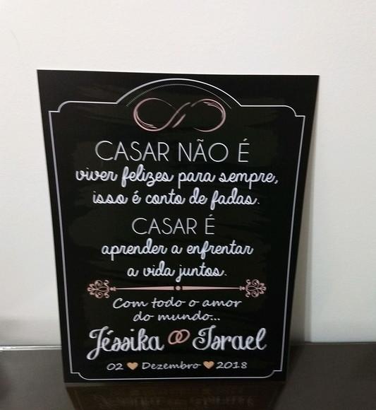 Placa para Casamento -felizes para Sempre